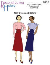 Load image into Gallery viewer, RH1353 — 1936 Dress with Bolero sewing pattern