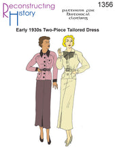 Load image into Gallery viewer, RH1356 — Early 1930s Two-piece Tailored Dress sewing pattern