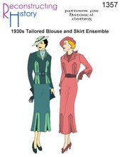 Load image into Gallery viewer, RH1357 — 1930s Tailored Blouse and Skirt Ensemble sewing pattern