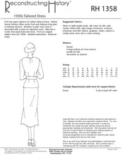 Load image into Gallery viewer, RH1358 — 1930s Tailored Dress sewing pattern