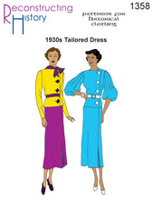 Load image into Gallery viewer, RH1358 — 1930s Tailored Dress sewing pattern
