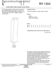Load image into Gallery viewer, RH1364 — Ladies' 1930s Skirt with Center-front Pleat sewing pattern