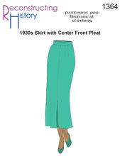 Load image into Gallery viewer, RH1364 — Ladies' 1930s Skirt with Center-front Pleat sewing pattern