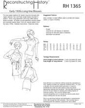 Load image into Gallery viewer, RH1365 — 1930s Slip-on Blouses sewing pattern