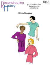 Load image into Gallery viewer, RH1365 — 1930s Slip-on Blouses sewing pattern
