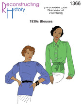 Load image into Gallery viewer, RH1366 — 1930s Blouses sewing pattern