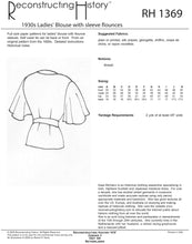 Load image into Gallery viewer, RH1369 — 1930s Blouse with flounce sleeves sewing pattern