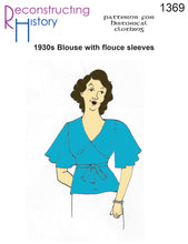 Load image into Gallery viewer, RH1369 — 1930s Blouse with flounce sleeves sewing pattern