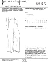 Load image into Gallery viewer, RH1375 — 1930s-1940s Ladies' Trousers sewing pattern