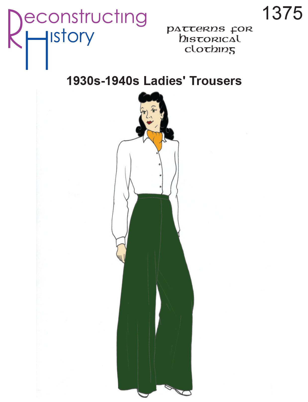 RH1375 1930s-1940s Ladies' Trousers sewing pattern RH1375 1930s-1940s Ladies' Trousers sewing pattern