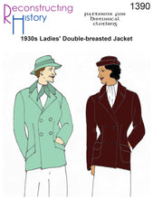 Load image into Gallery viewer, RH1390 — 1930s Ladies' Double-breasted Jacket sewing pattern