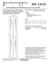 Load image into Gallery viewer, RH1402 — 1941 Ladies' Redingote Coat sewing pattern