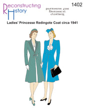 Load image into Gallery viewer, RH1402 — 1941 Ladies' Redingote Coat sewing pattern