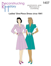 Load image into Gallery viewer, RH1407 — 1941 Ladies' One-Piece Dress sewing pattern