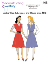 Load image into Gallery viewer, RH1408 — 1942 Ladies' Bias-Cut Jumper and Blouse sewing pattern