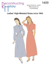 Load image into Gallery viewer, RH1409 — 1943 Ladies&#39; High-Waisted Dress sewing pattern
