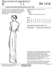 Load image into Gallery viewer, RH1418 — 1946 Asymmetrical Evening Gown sewing pattern