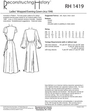 Load image into Gallery viewer, RH1419 — 1946 Wrapped Evening Gown sewing pattern