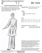 Load image into Gallery viewer, RH1423 — 1947 Lounging Pyjamas sewing pattern