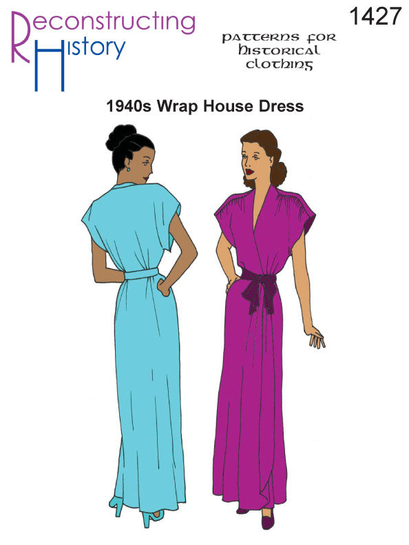 RH1427 — 1946 Wrap House Dress sewing pattern – Reconstructing History