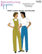 Load image into Gallery viewer, RH1430 — 1940s Ladies' Overalls or Slacks sewing pattern