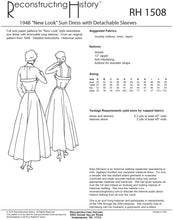 Load image into Gallery viewer, RH1508 — 1948 "New Look" Sundress with Detachable Sleeves sewing pattern