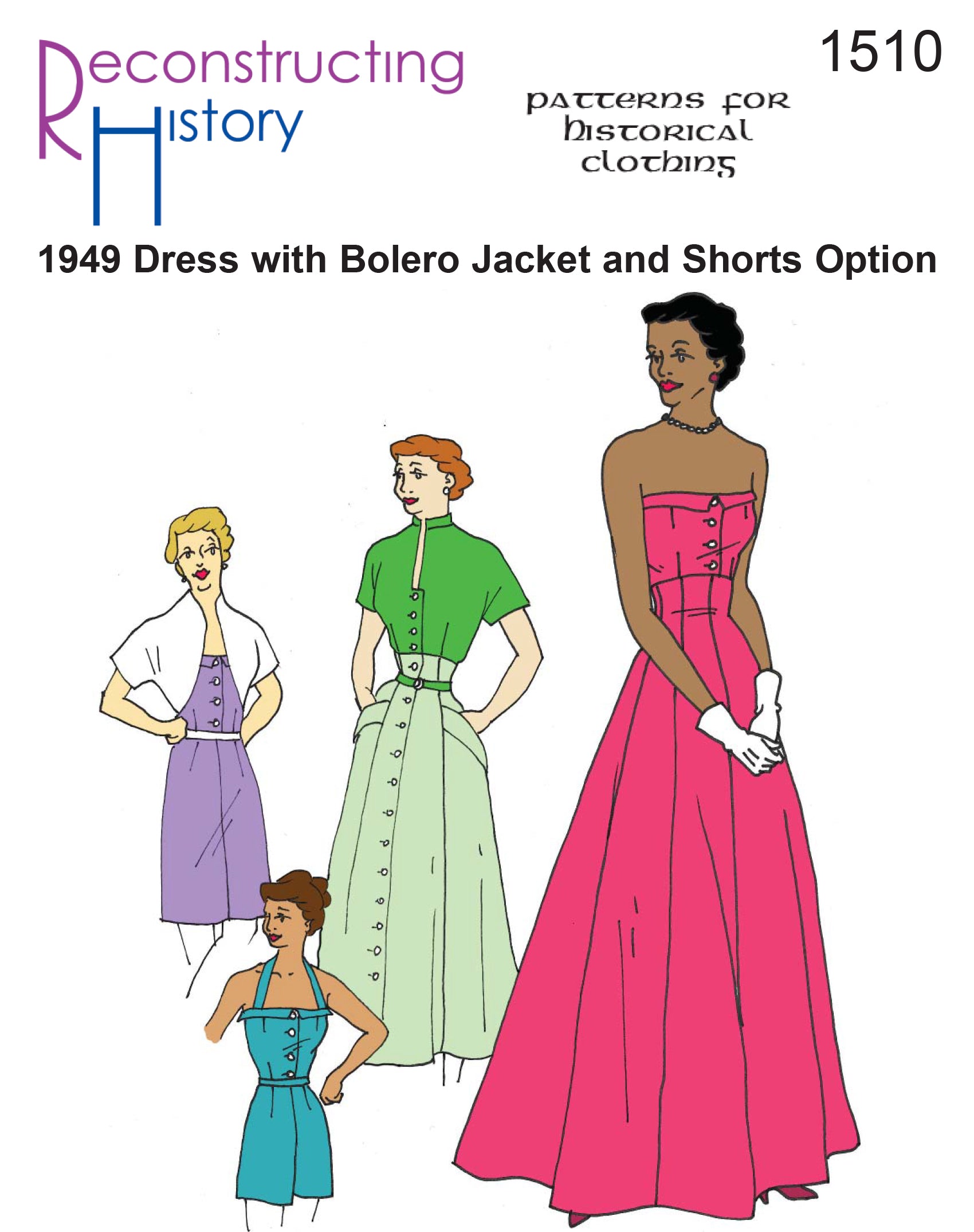 RH1510 1949 "New Look" Sundress Convertible to Shorts & Jumper sewin Reconstructing History RH1510 1949 "New Look" Sundress Convertible to Shorts & Jumper sewin Reconstructing History