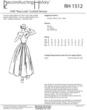 Load image into Gallery viewer, RH1512 — 1949 "New Look" Cocktail Dresses sewing pattern