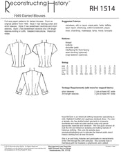 Load image into Gallery viewer, RH1514 — 1949 Darted Blouses sewing pattern