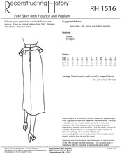 Load image into Gallery viewer, RH1516 — 1947 Skirt with Flounce and Peplum sewing pattern