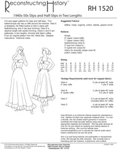 Load image into Gallery viewer, RH1520 — 1940s-50s Slips and Half-Slips in Two Lengths paper pattern