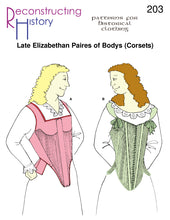 Load image into Gallery viewer, Front cover of sewing pattern RH203 Elizabethan stays or corsets