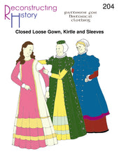Load image into Gallery viewer, RH204 — Kirtle, Gown & Sleeves sewing pattern