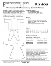 Load image into Gallery viewer, Back cover for our sewing pattern RH406, which helps you make a historically accurate Ottoman Turkish Woman's outfit