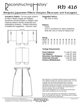 Load image into Gallery viewer, RH416 — Sengoku Japanese Men's Outfits sewing pattern