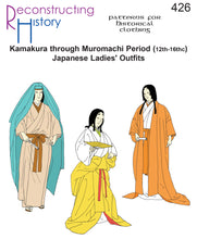 Load image into Gallery viewer, RH426 — Kamakura through Muromachi Japanese Ladies' Outfit sewing pattern