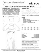 Load image into Gallery viewer, Back cover for a 16th century German outfit you can make with our sewing pattern RH502, Landsknecht Wams & Hosen