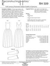 Load image into Gallery viewer, RH509 — 1470s-1500 Florentine Woman's Outfit sewing pattern