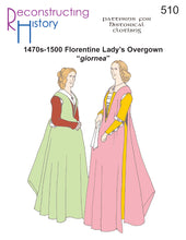 Load image into Gallery viewer, RH510 - 1470s-1500 Florentine Lady's Overgown sewing pattern