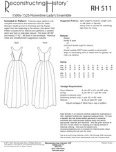 Load image into Gallery viewer, RH511 — 1500s-1525 Florentine Woman's Outfit sewing pattern