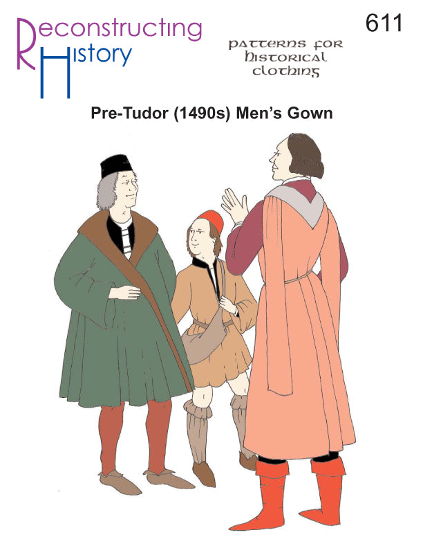 RH611 — 1490s (pre-Tudor) Man's Gown sewing pattern