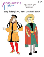 Load image into Gallery viewer, RH615 — Early Tudor (1500-1520s) Man&#39;s Gown &amp; Jerkin sewing pattern
