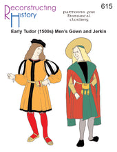 Load image into Gallery viewer, RH615 — Early Tudor (1500-1520s) Man's Gown & Jerkin sewing pattern