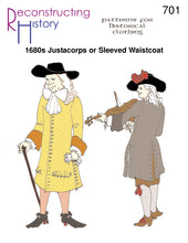 Load image into Gallery viewer, RH701 — 1680s Justacorps or Sleeved Waistcoat sewing pattern