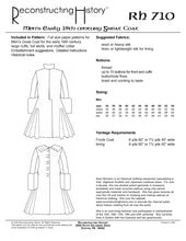 Load image into Gallery viewer, RH710 — Early 18thc Great Coat sewing pattern