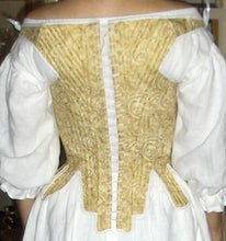 Load image into Gallery viewer, Stays made from RH711, our 17th century stays or corset pattern, worn by a model.