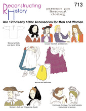 Load image into Gallery viewer, Front cover for RH713, our sewing pattern that helps you make undergarments and accessories for the late 17th and early 18th centuries
