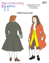 Load image into Gallery viewer, Front cover for RH801, 1740s Frock Coat sewing pattern
