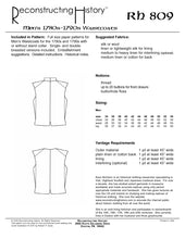 Load image into Gallery viewer, RH809 — 1780s-90s-Waistcoats sewing pattern