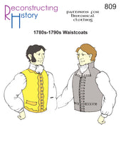Load image into Gallery viewer, RH809 — 1780s-90s-Waistcoats sewing pattern